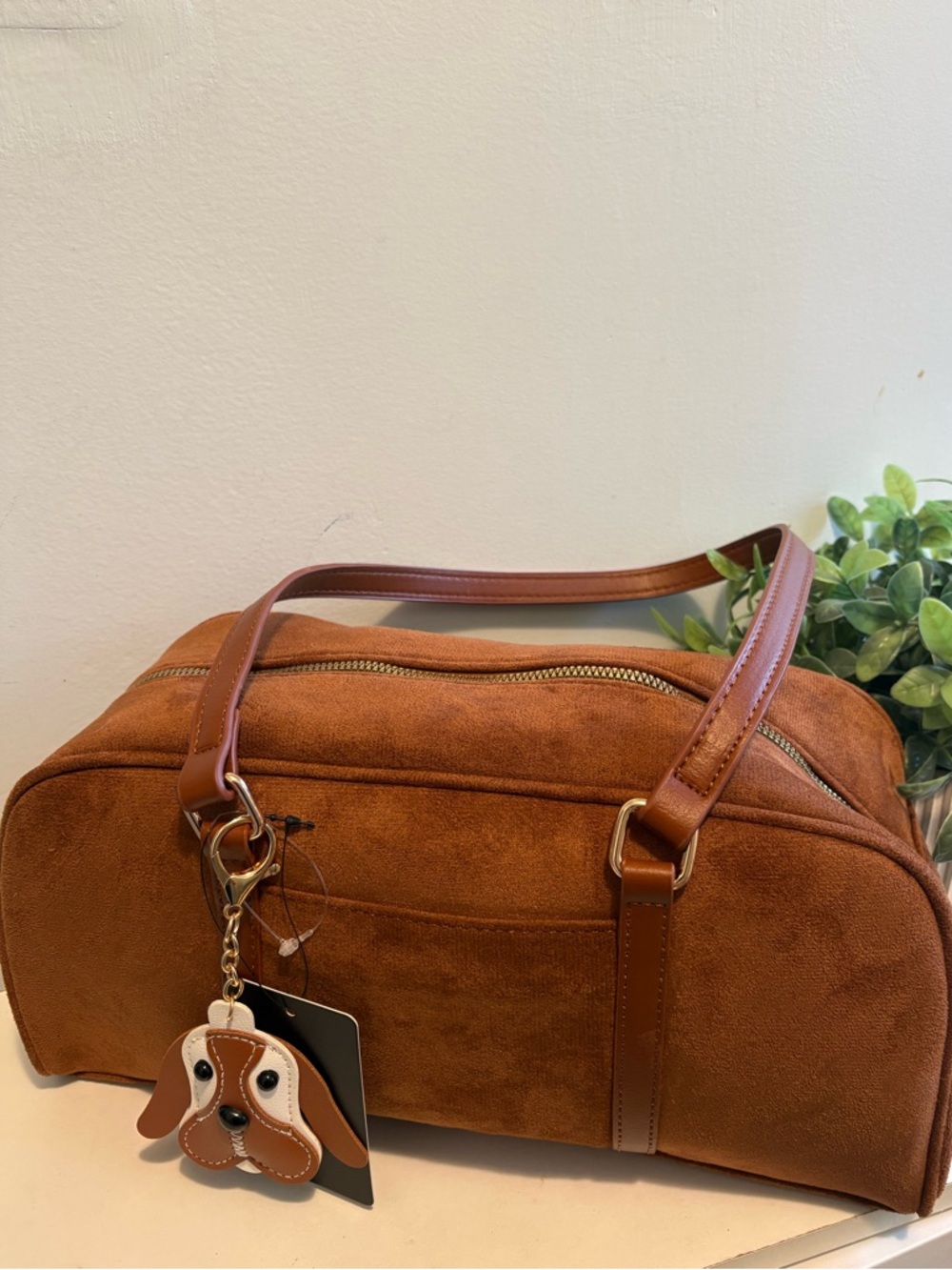 Shoulder Bag with Dog Charm